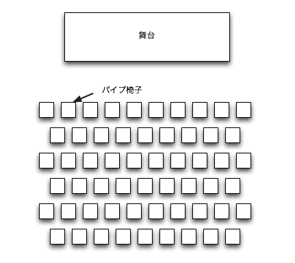 パイプ椅子の並び
